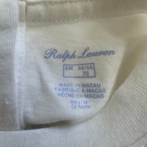 Ralph Lauren Polo Kids Long Sleeve Baby Top sz 6M NWT Flaw - Picture 4 of 10
